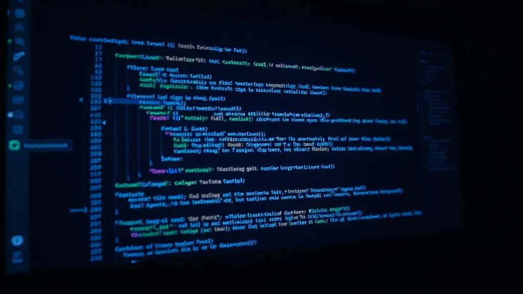A technical visualization of a code context window, glowing